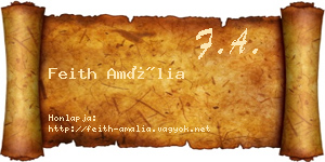 Feith Amália névjegykártya